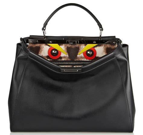 fendi monster peekaboo slippers|fendi peekaboo leather bag.